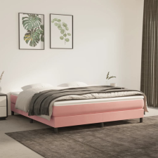 vidaXL rózsaszín bársony rugós ágy matraccal 180x200 cm ágy és ágykellék