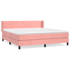 vidaXL rózsaszín bársony rugós ágy matraccal 180x200 cm (3130858) ágy és ágykellék