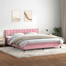 vidaXL rózsaszín bársony rugós ágy matraccal 180x220 cm ágy és ágykellék