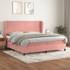 vidaXL rózsaszín bársony rugós ágy matraccal 200x200 cm ágy és ágykellék