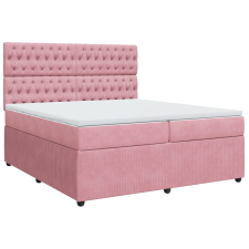vidaXL rózsaszín bársony rugós ágy matraccal 200x200 cm (3292441) ágy és ágykellék
