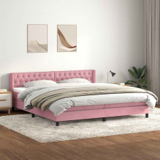 vidaXL rózsaszín bársony rugós ágy matraccal 200x210 cm ágy és ágykellék