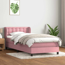 vidaXL rózsaszín bársony rugós ágy matraccal 80x220 cm ágy és ágykellék