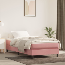 vidaXL rózsaszín bársony rugós ágy matraccal 90 x 200 cm ágy és ágykellék