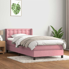 vidaXL rózsaszín bársony rugós ágy matraccal 90x220 cm ágy és ágykellék