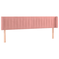 vidaXL rózsaszín bársony szárnyas fejtámla 203x16x78/88 cm (3119077) ágy és ágykellék