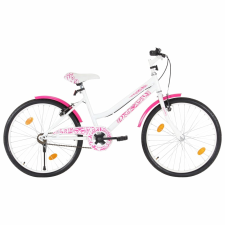 vidaXL rózsaszín és fehér gyerekbicikli 24" gyermek kerékpár