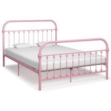 vidaXL rózsaszín fém ágykeret 120 x 200 cm ágy és ágykellék