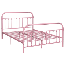 vidaXL rózsaszín fém ágykeret 160 x 200 cm (284514) ágy és ágykellék
