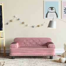 vidaXL rózsaszín gyerek bársonykanapé 70 x 45 x 30 cm gyermekbútor