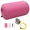 vidaXL Rózsaszín PVC felfújható tornahenger pumpával 100 x 60 cm