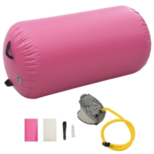 vidaXL rózsaszín PVC felfújható tornahenger pumpával 120 x 90 cm jóga felszerelés