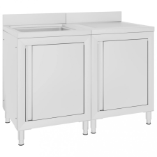 vidaXL rozsdamentes acél kereskedelmi konyhai mosogató 120 x 60 x 96 cm mosogatótálca