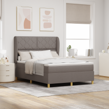 vidaXL Rugós Ágy Matrac Kávébarna 140x190 cm Szövet ágy és ágykellék