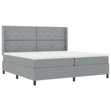 vidaXL Rugós Ágy Matrac Könnyű Szürke 200x200 cm Szövet (3341728) ágy és ágykellék