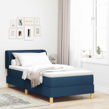 vidaXL Rugós Ágy Matraccal Krém 90x200 cm Szövet Kék 100 x 200 cm ágy és ágykellék