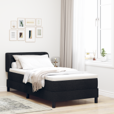 vidaXL Rugós Ágy Mattal Fekete 90x190 cm Szövet ágy és ágykellék