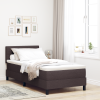 vidaXL Rugós Ágynemű Matraccal Sötétbarna 90x200 cm Szövet
