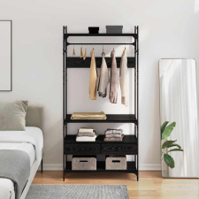 vidaXL Ruhásszekrény fiókkal Musta tammi 89 x 39 x 184.5 cm Faanyag bútor