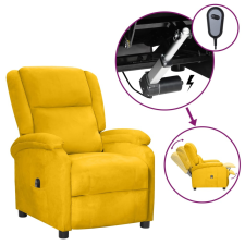 vidaXL sárga bársony elektromos dönthető fotel bútor