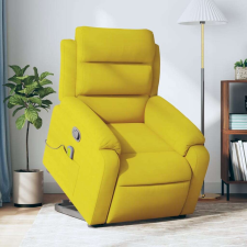 vidaXL sárga bársony felállást segítő dönthető masszázsfotel masszázsfotel
