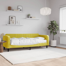vidaXL sárga bársony heverő matraccal 80 x 200 cm ágy és ágykellék
