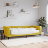 vidaXL Sárga bársony heverő matraccal 90 x 200 cm