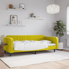 vidaXL Sárga bársony kanapéágy 100 x 200 cm ágy és ágykellék