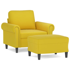 vidaXL sárga bársony kanapéfotel lábtartóval 60 cm bútor
