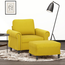 vidaXL sárga bársony kanapéfotel lábtartóval 60 cm bútor