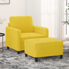 vidaXL sárga bársony kanapéfotel lábtartóval 60 cm (3201170) bútor