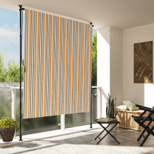 vidaXL sárga és fehér szövet és acél kültéri roló 150 x 270 cm lakástextília