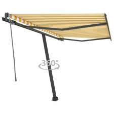 vidaXL Sárga-fehér automata póznás napellenző 300 x 250 cm (3069708) kerti bútor