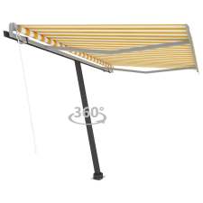 vidaXL sárga-fehér automata póznás napellenző 350 x 250 cm kerti bútor