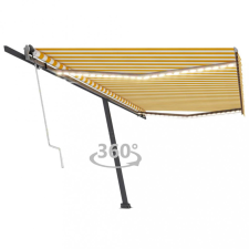 vidaXL Sárga-fehér szélérzékelős és LED-es napellenző 500x300 cm kerti bútor