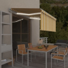 vidaXL sárga-fehér szélérzékelős, LED-es napellenző redőnnyel 3x2,5 m