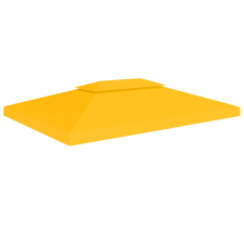 vidaXL Sárga kétszintes pavilon-tetőponyva 310 g/m² 4 x 3 m kerti bútor