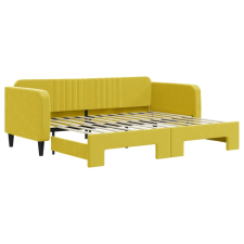 vidaXL sárga kihúzható bársony heverő 90 x 200 cm (3197068) ágy és ágykellék