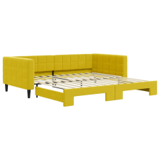vidaXL sárga kihúzható bársonyheverő 100 x 200 cm (3196703) ágy és ágykellék