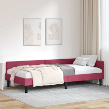vidaXL Sarok Ágykeret bordó 90 x 190 cm Bársony és Mérnökölt fa ágy és ágykellék