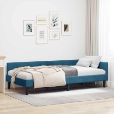 vidaXL Sarok Ágykeret Kék 90 x 200 cm Bársony és Mérnökölt fa ágy és ágykellék