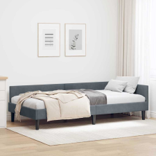 vidaXL Sarok Ágykeret Sötétszürke 90 x 190 cm Bársony és Mérnökölt fa ágy és ágykellék