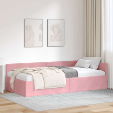 vidaXL Sarokágy keret Egyéb Rózsaszín 90 x 190 cm Velúr és műnyír ágy és ágykellék