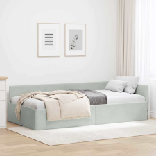 vidaXL Sarokágy keret Egyéb Világosszürke 100 x 200 cm Velúr és műnyír ágy és ágykellék