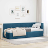 vidaXL Sarokágy keret fejtámlával Kék 80 x 200 cm Bársony