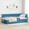 vidaXL Sarokágy keret fejtámlával Kék 90 x 200 cm Bársony