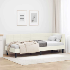 vidaXL Sarokágy keret fejtámlával Krém 80 x 200 cm Bársony ágy és ágykellék
