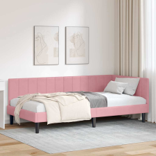 vidaXL Sarokágy keret fejtámlával Rózsaszín 90 x 200 cm Bársony ágy és ágykellék