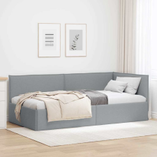 vidaXL Sarokágy keret fejtámlával Világosszürke 100 x 200 cm szövet ágy és ágykellék