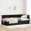 vidaXL Sarokágy keret matracmal fejtámlával Fekete 90 x 190 cm Bársony